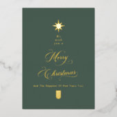 Carte De Vœux En Aluminium Calligraphy Tree Gold Foil Christmas Card (Recto)
