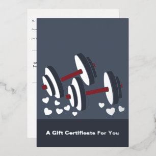 Carte De Vœux En Aluminium Carte-cadeau en feuille Corporate Fitness Dumbbell