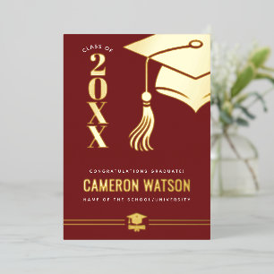 Carte De Vœux En Aluminium Carte de fin d'études en feuille d'aluminium avec