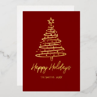 Carte De Vœux En Aluminium Carte de Noël élégante en feuille métallique