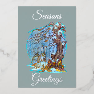 Carte De Vœux En Aluminium Carte de Noël en papier alu pour Elf Hall