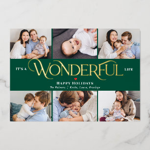 Carte De Vœux En Aluminium Carte de Noël en papier d'aluminium Wonderful Life