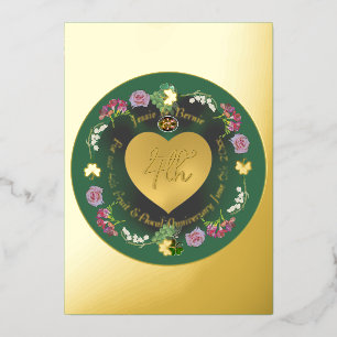 Carte De Vœux En Aluminium Carte d'invitation en feuille métallisée pour le 4