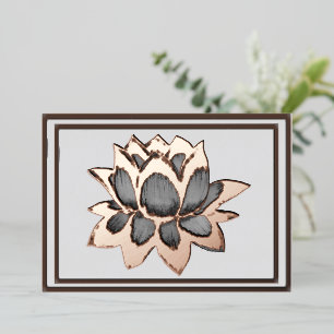 Carte De Vœux En Aluminium Carte en gris lotus et feuille de cuivre