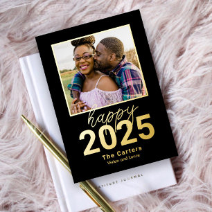 Carte De Vœux En Aluminium Carte photo sans peur Nouvel An en aluminium Joyeu