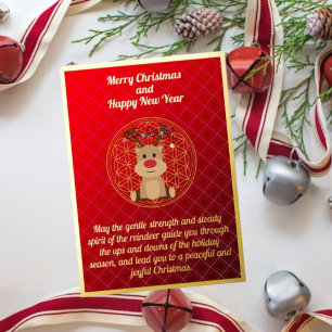 Carte De Vœux En Aluminium Cartographie Reindeer Christmas Foil Card