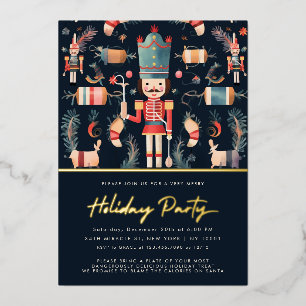Carte De Vœux En Aluminium Carton d'invitation de Noël Casse-Noisette Rouge e