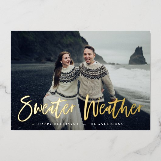 Carte De Vœux En Aluminium Chandail rouge photo météorologique (Recto)