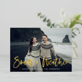 Carte De Vœux En Aluminium Chandail rouge photo météorologique (Debout devant)