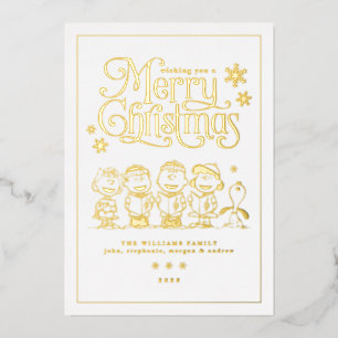 Carte De Vœux En Aluminium Chanteurs de Noël Peanuts Fêtes