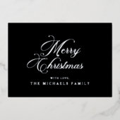 Carte De Vœux En Aluminium Charcoal Silver Snowflake Holiday Card (Recto)