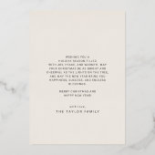 Carte De Vœux En Aluminium CHARLIE Gold Foil Photo Fun Joyeux Noël Joyeux (Verso)