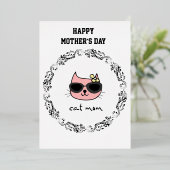 Carte De Vœux En Aluminium Chat Maman Joyeuse fête des mères (Debout devant)