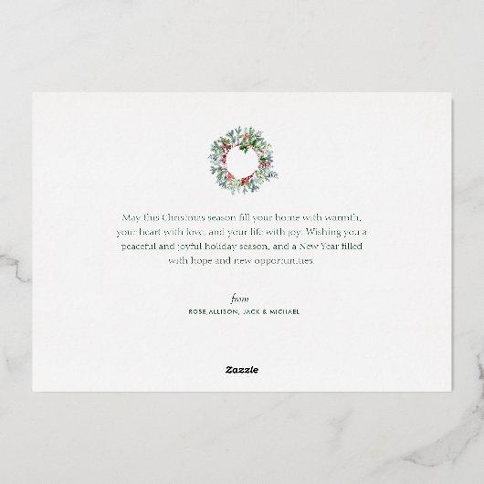 Carte De Vœux En Aluminium chaudes nouvelles joyeux noël (Verso)