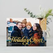 Carte De Vœux En Aluminium Cheer retro script four photo (Debout devant)