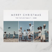 Carte De Vœux En Aluminium Chic Foil Joyeux Noël Année En examen 4 Photo (Recto)