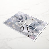 Carte De Vœux En Aluminium Chouette neige NOEL personnalisé Noël (Rotation)