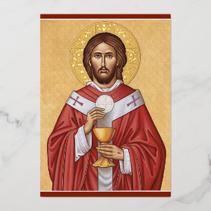 Carte De Vœux En Aluminium Christ le souverain sacrificateur
