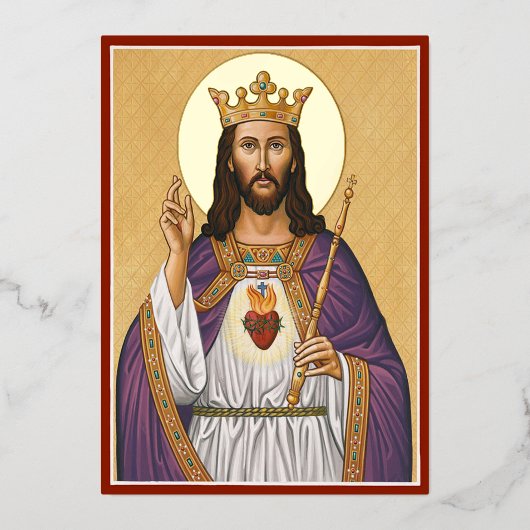 Carte De Vœux En Aluminium Christ Roi (Recto)