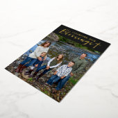 Carte De Vœux En Aluminium Christmas Blessings Photo Cross Script Faith Black (Rotation)