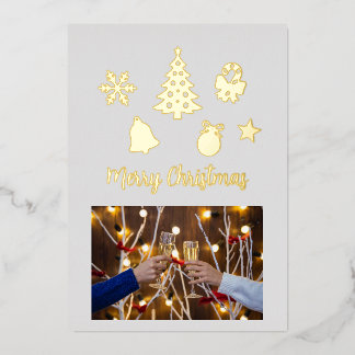 Carte De Vœux En Aluminium Christmas Foil Photo Postcard, Foil Postcard