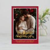 Carte De Vœux En Aluminium Christmas Gift Pregnancy Photo Announcement (Debout devant)