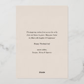 Carte De Vœux En Aluminium Citrouille de récolte d'automne Motif Thanksgiving (Verso)