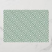 Carte De Vœux En Aluminium Classic Green Wreath Monogramme Famille Image Or (Verso)