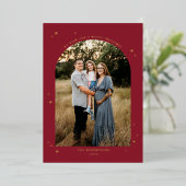 Carte De Vœux En Aluminium Classic Merry Christmas Arch Photo (Debout devant)