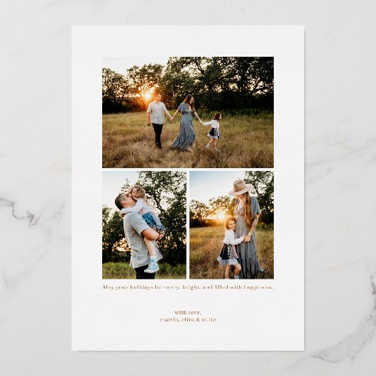 Carte De Vœux En Aluminium Classic Merry Christmas Arch Photo (Verso)