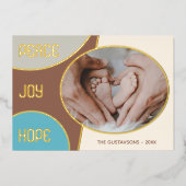 Carte De Vœux En Aluminium Classic Moderne Joyeuses Fêtes Gold Foil Holiday (Recto)