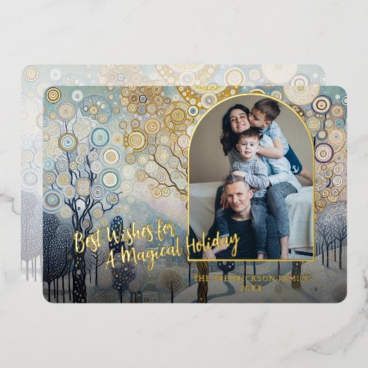 Carte De Vœux En Aluminium Classique artistique tendance Wonderland Winter Wo (Recto/Verso)