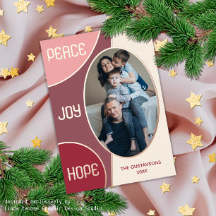 Carte De Vœux En Aluminium Classique moderne Joyeuses Fêtes Rose or