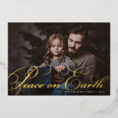 Carte De Vœux En Aluminium Classique | Paix sur Terre (Recto)