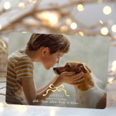 Carte De Vœux En Aluminium classique photo noël or arc