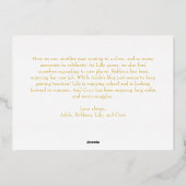 Carte De Vœux En Aluminium Classique Simple 3 photo Joyeux Noël Or (Verso)