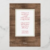 Carte De Vœux En Aluminium Classique Vert Holly Rouge Berries Or (Verso)