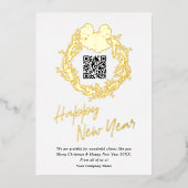 Carte De Vœux En Aluminium Code QR entreprise entreprise Bonne année (Recto)