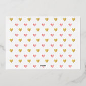 Carte De Vœux En Aluminium Cœurs chic d'écriture rose moderne Photo noir et b (Verso)