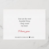 Carte De Vœux En Aluminium Coeurs Heureuses Saintes-Valentin (Verso)