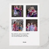 Carte De Vœux En Aluminium Collage de photos de famille avec des lumières de (Verso)