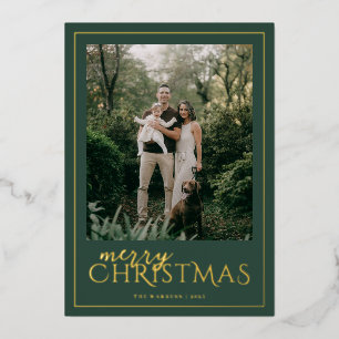 Carte De Vœux En Aluminium Collage de photos de Noël moderne encadré