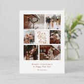 Carte De Vœux En Aluminium Collage de photos élégantes Joyeux Noël (Debout devant)