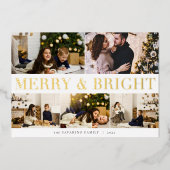 Carte De Vœux En Aluminium Collage en gras | Photo Merry & Bright 5 (Recto)