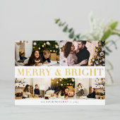 Carte De Vœux En Aluminium Collage en gras | Photo Merry & Bright 5 (Debout devant)
