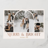 Carte De Vœux En Aluminium Collage photo d'Arche Retro Bright Merry (Recto)