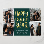 Carte De Vœux En Aluminium Collage photo du Jour de l'An (Recto)