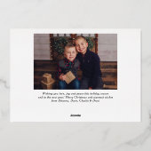 Carte De Vœux En Aluminium Collage photo Joyful Modern Grey and Gold Script (Verso)