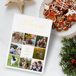 Carte De Vœux En Aluminium Collection de luxe moderne 8 Photos Famille Noël