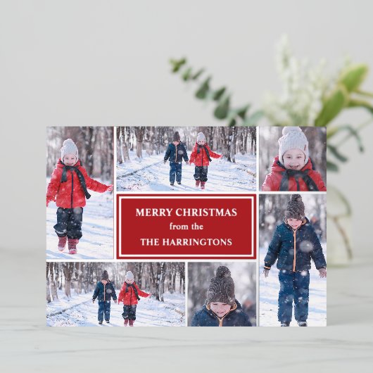 Carte De Vœux En Aluminium Collection photo moderne Noël (Debout devant)
